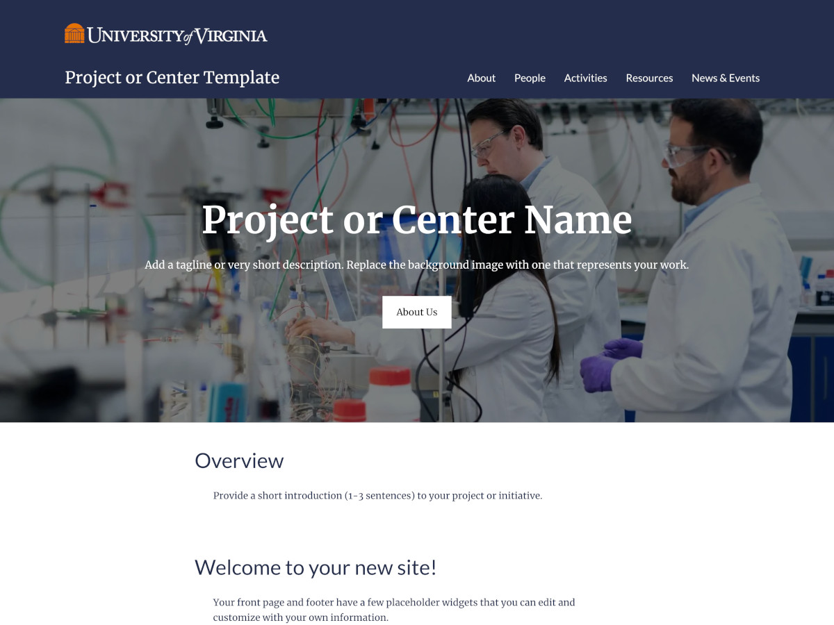 UVA Project template screenshot